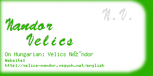 nandor velics business card